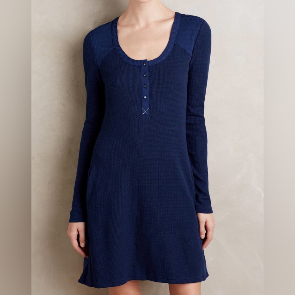 (Bogo Free ) Anthropologie Saturday Sunday Henley Navy Dress Small